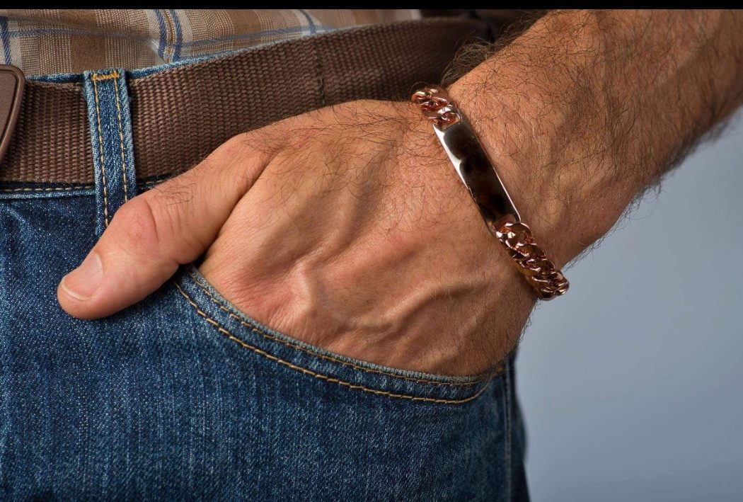 Men's Copper ID Bracelet 10mm 7 inches 12 inches KB Copper Collars