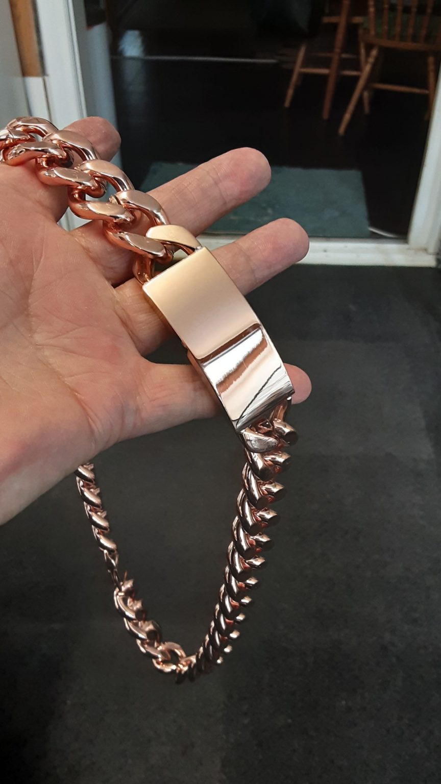 XLarge Dog Copper Collar 22mm Chain Large 60cm 70cm KB Copper