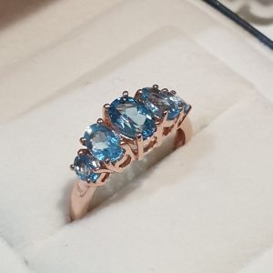 Ladies ring with blue gem | Dog Copper Collars Australia | KB Copper Collars
