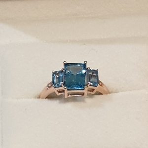 Ring with Blue Gem| Dog Copper Collars Australia| KB Copper Collars