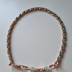 KB Copper Collar with green string |Dog Copper Collars Australia| KB Copper Collars