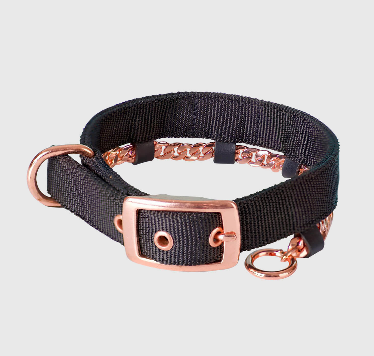 KB Collar Nylon with Copper Chain | Dog Copper Collars Australia| KB Copper Collars